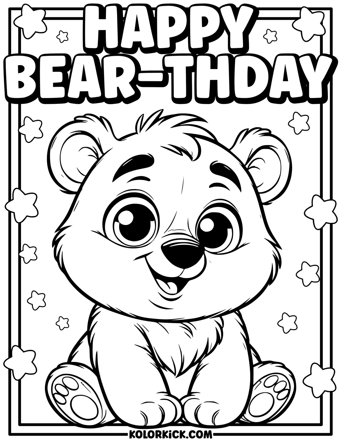 Cute Happy Birthday Coloring Pages - Free Printable PDFs