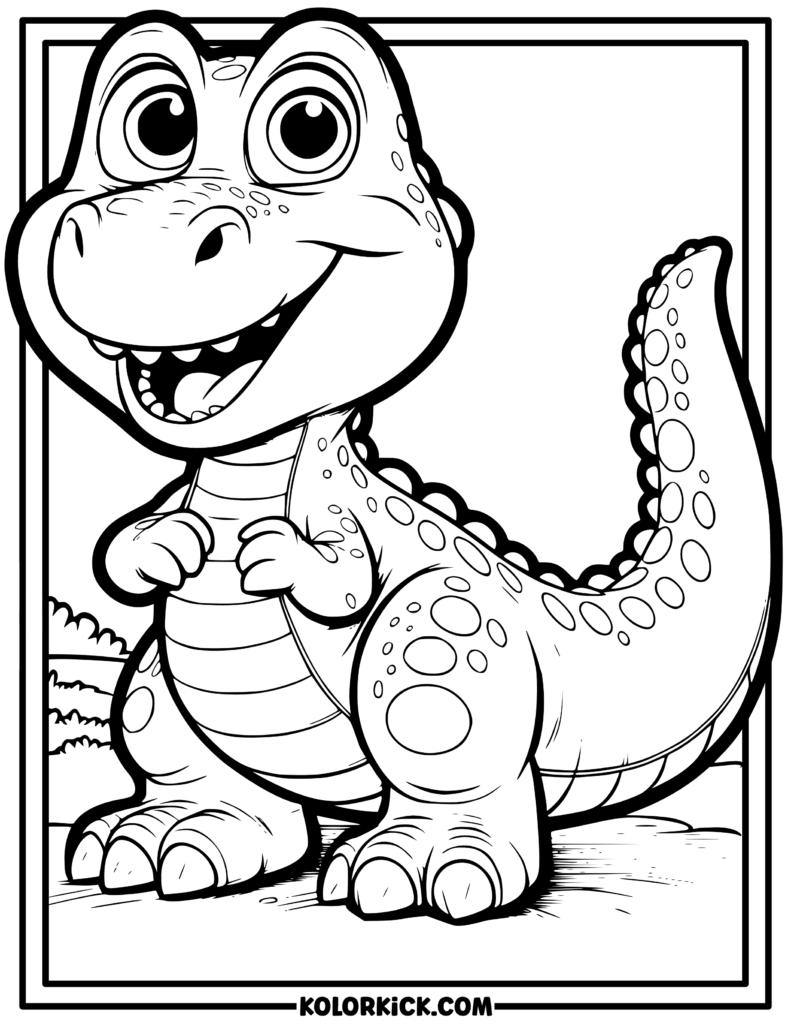 Easy T-Rex Dinosaur Coloring Page