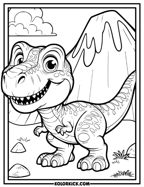 Cute Dinosaur Coloring Pages - 100% Free Printable PDFs