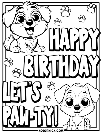 Happy Birthday Coloring Pages