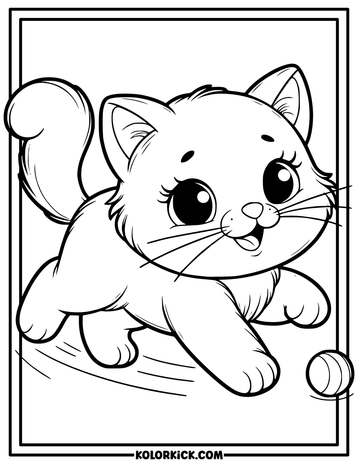 Cute Kitty Cat Coloring Pages - 100% Free Printable PDFs