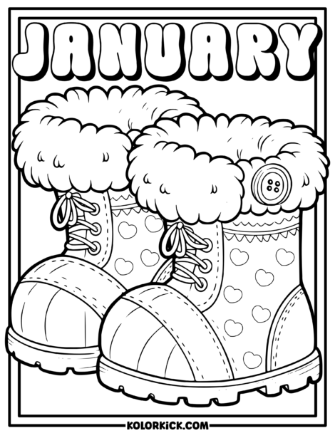 Cute January Coloring Pages - (100% Free Printable PDFs)