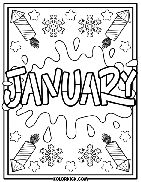 Cute January Coloring Pages - (100% Free Printable PDFs)