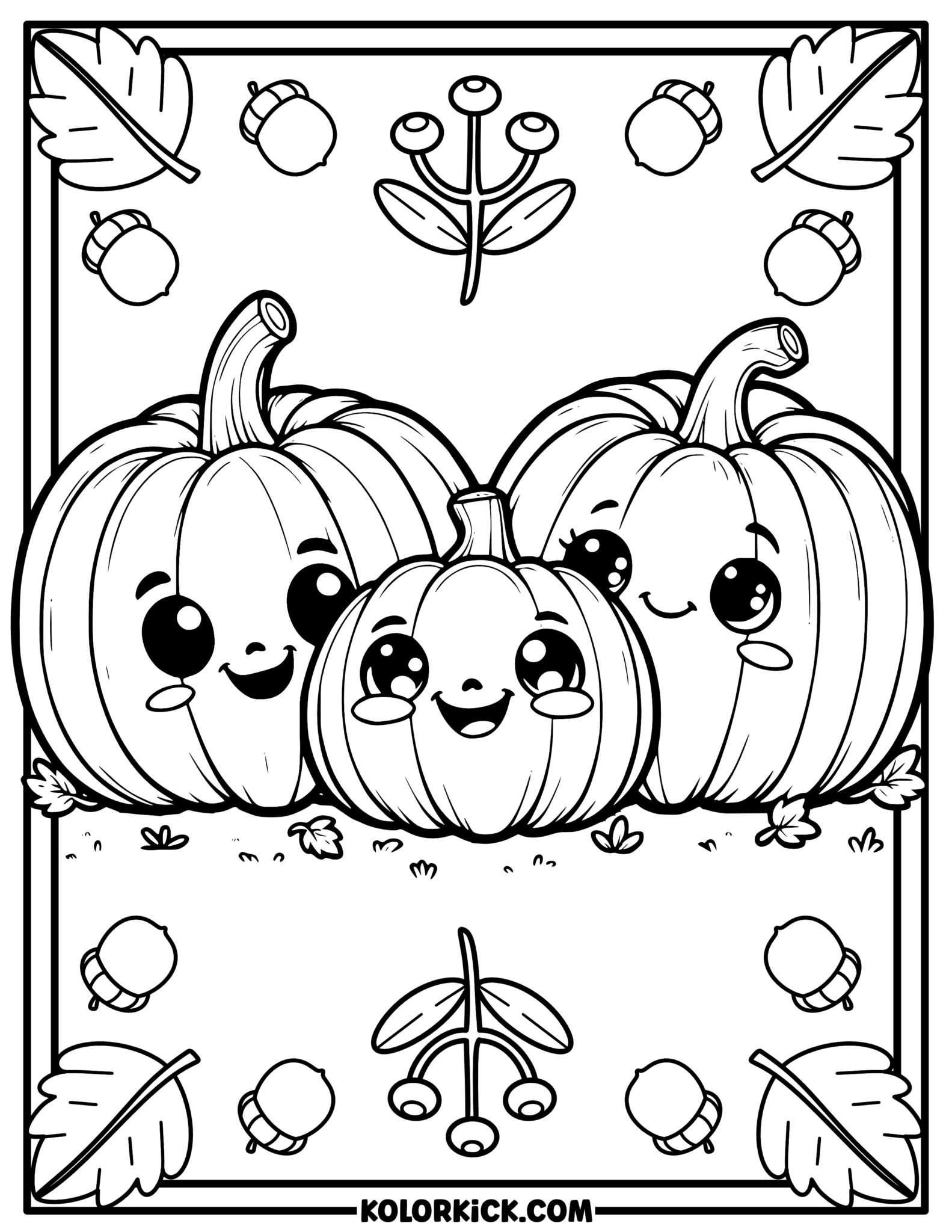 Cute Pumpkin Coloring Pages - (100% Free Printable PDFs)