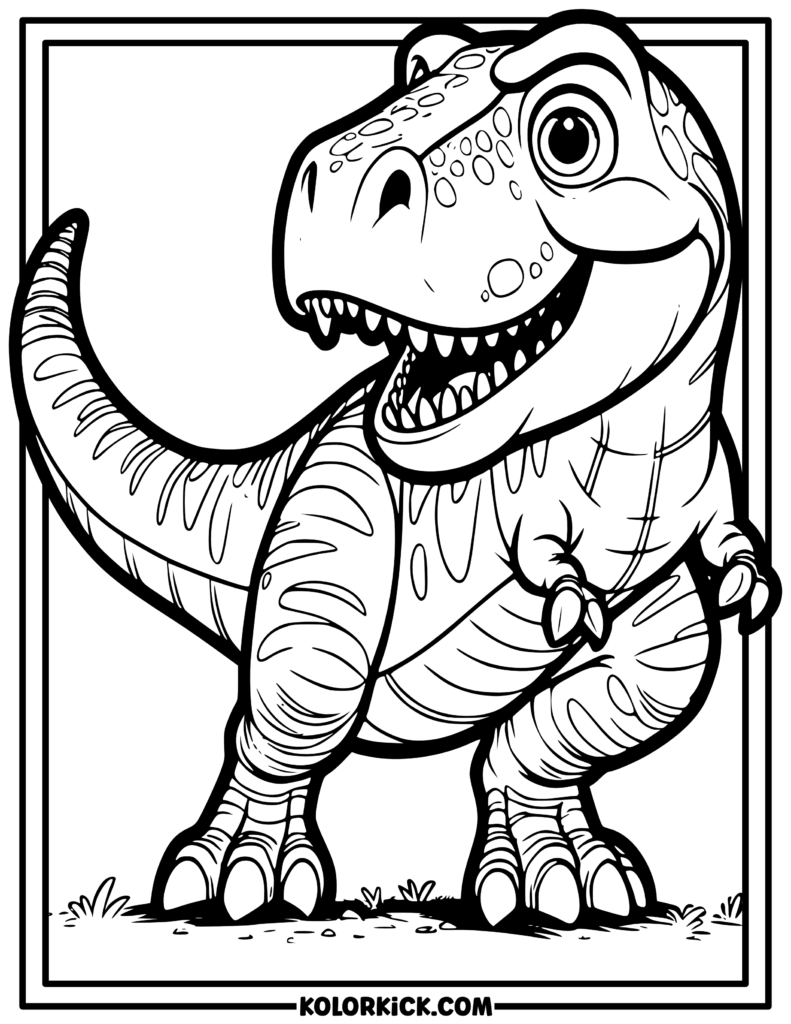 Simple T-Rex Dinosaur Coloring Page