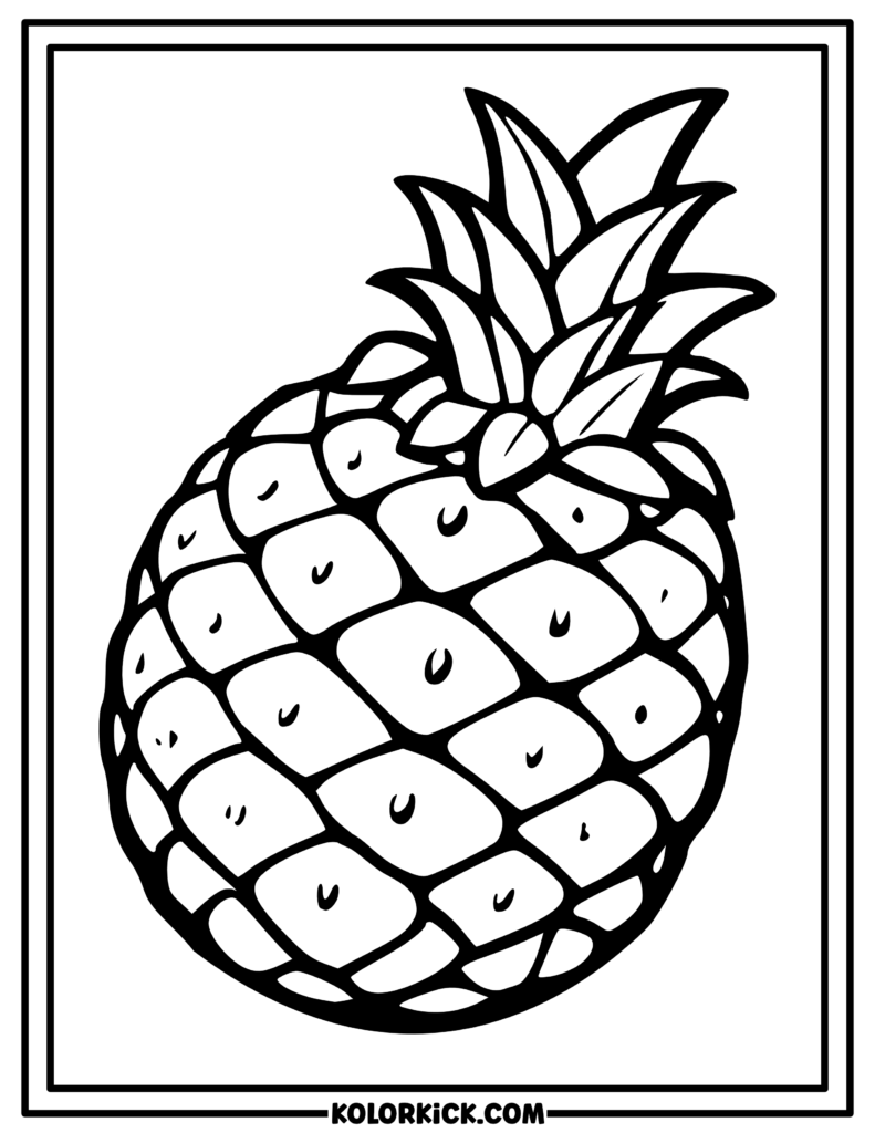 Summer Pineapple Coloring Page