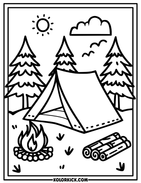 Cute Camping Coloring Pages - (100% Free Printable PDFs)