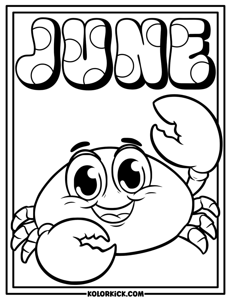 Cute June Coloring Page For Toddlers