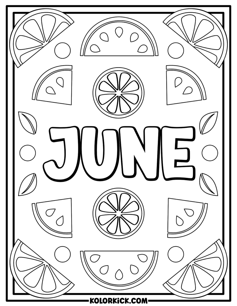 Easy June Coloring Sheet