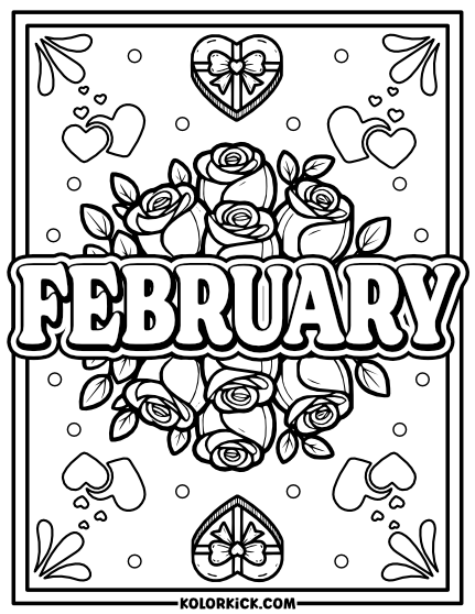 Cute February Coloring Pages - (100% Free Printable PDFs)