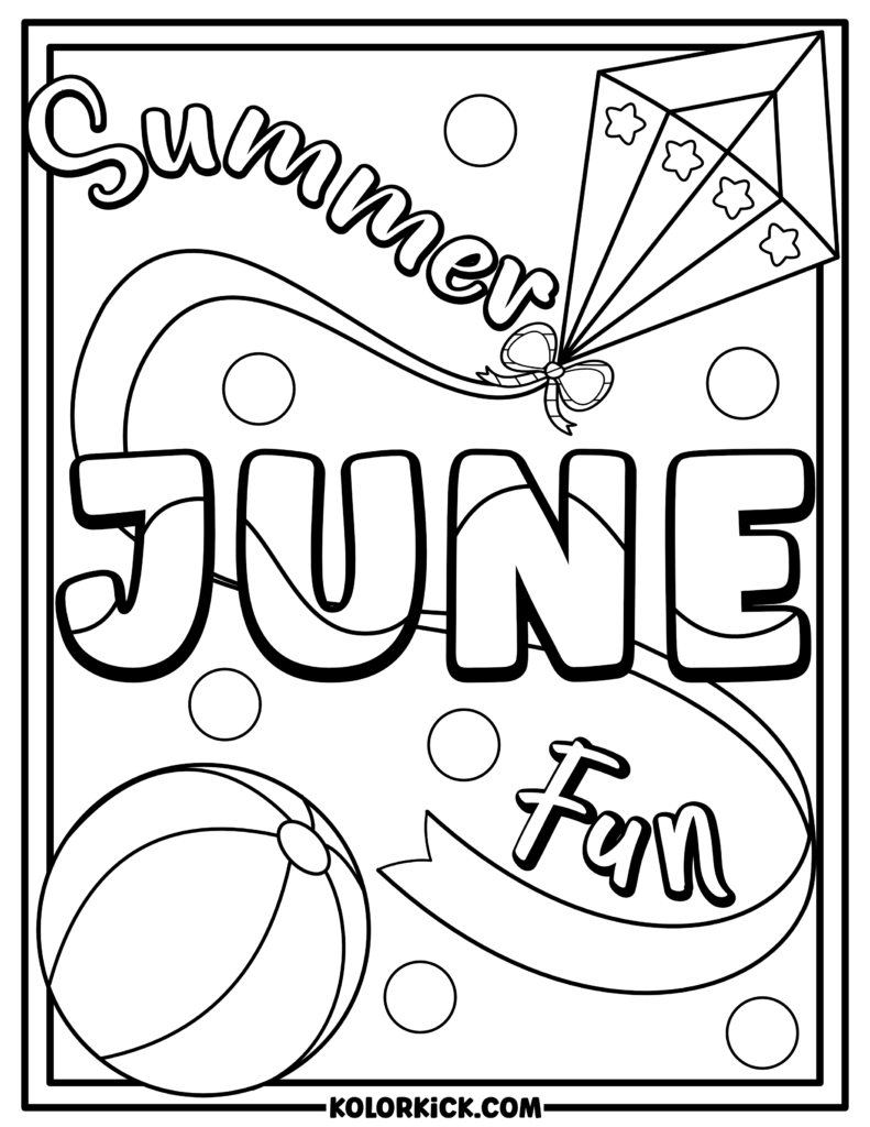 June Coloring Page for Kids