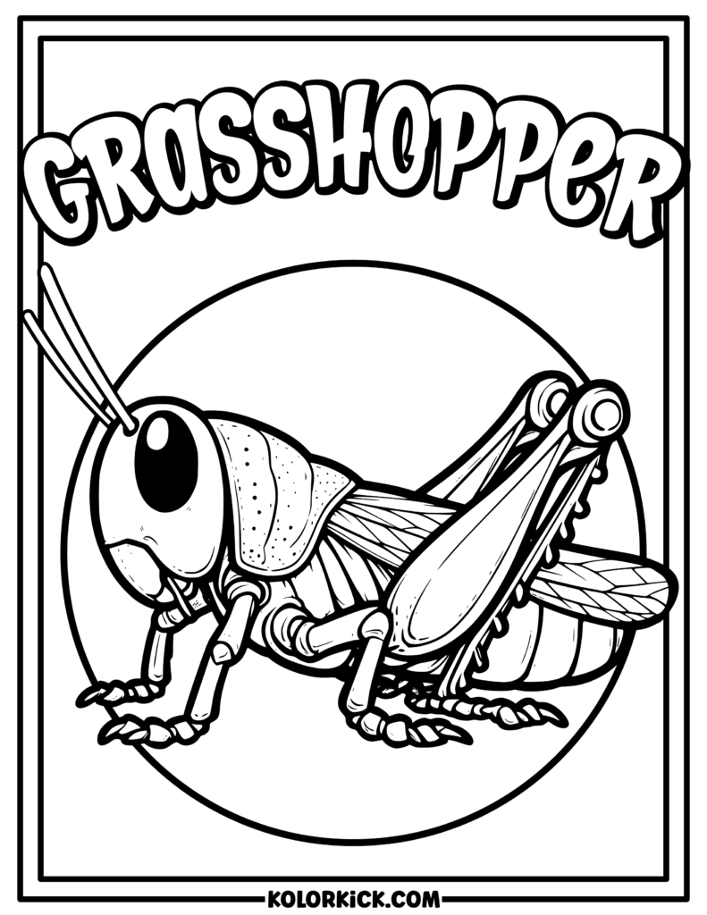 Grasshopper Insect Coloring Page