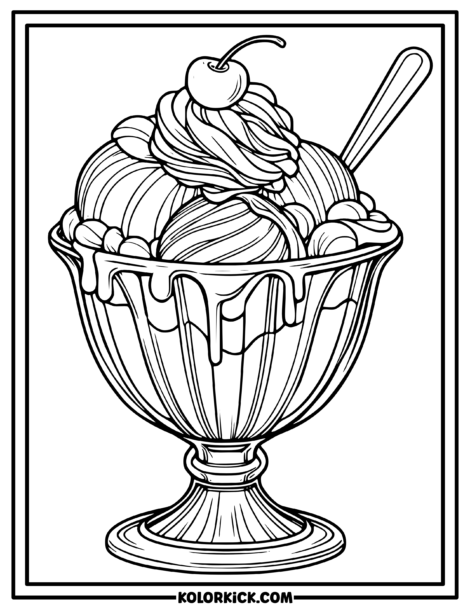 Ice Cream Coloring Pages - (100% Free Printable PDFs)