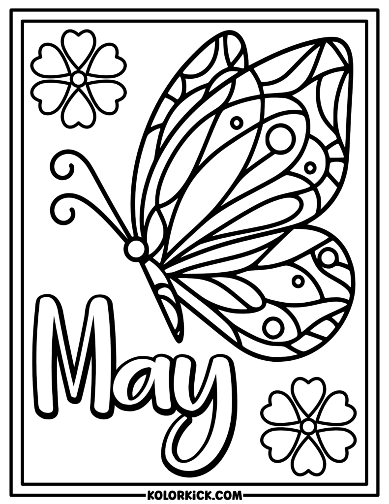 May Coloring Page For Adults