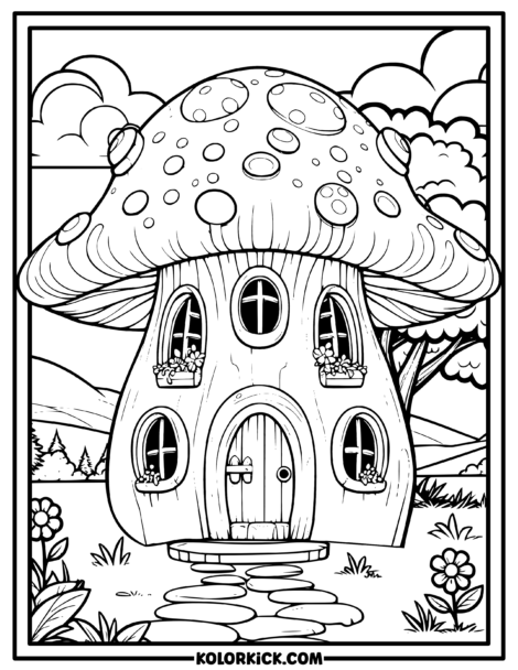 Cute Mushroom Coloring Pages - (100% Free Printable PDFs)