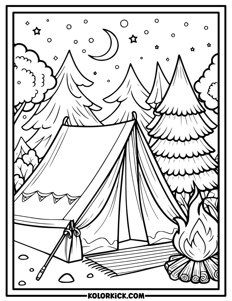 Cute Camping Coloring Pages - (100% Free Printable Pdfs)