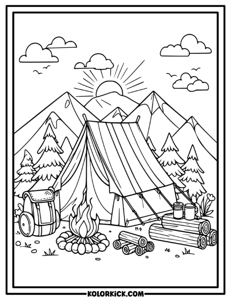 Cute Camping Coloring Pages - (100% Free Printable PDFs)