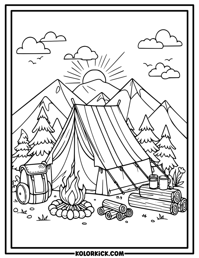 Cute Camping Coloring Pages - (100% Free Printable PDFs)