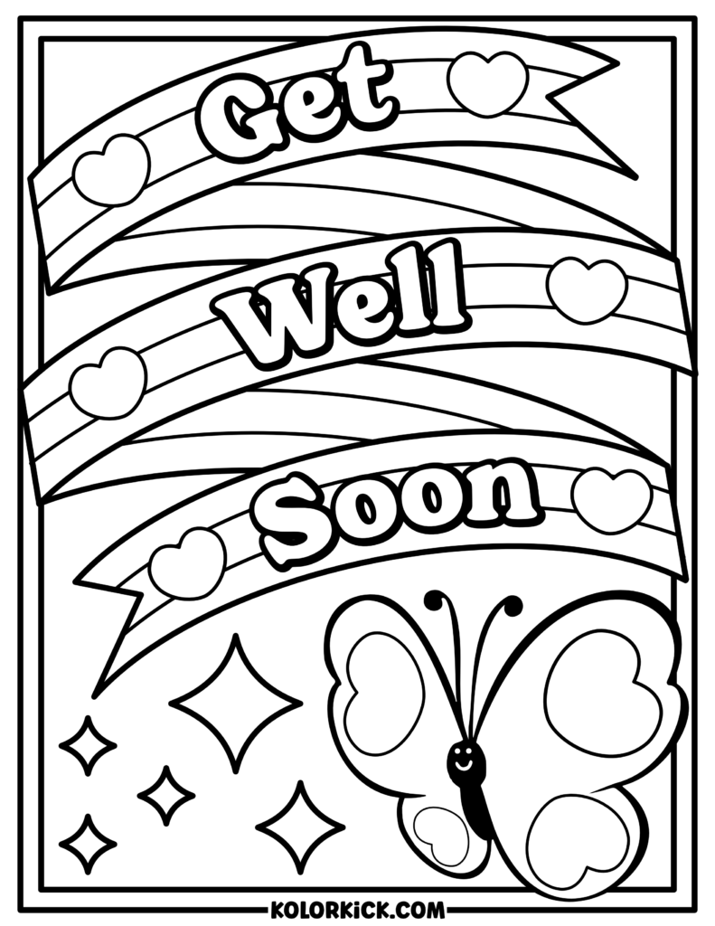 Simple Get Well Soon Coloring Sheet