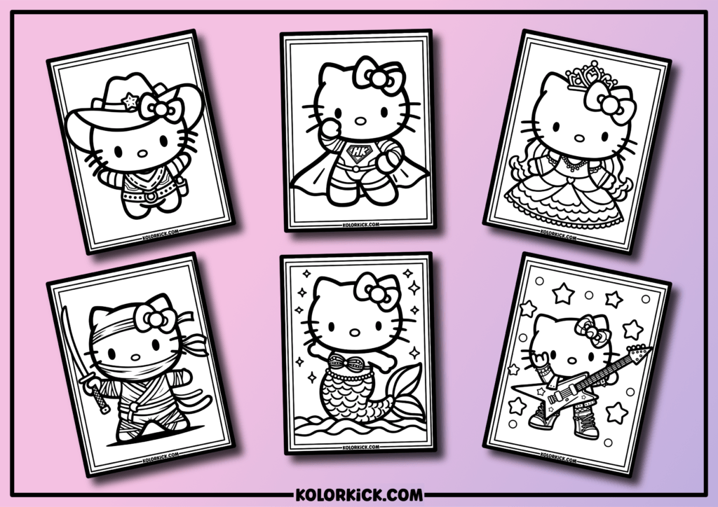Hello Kitty Characters Coloring Pages