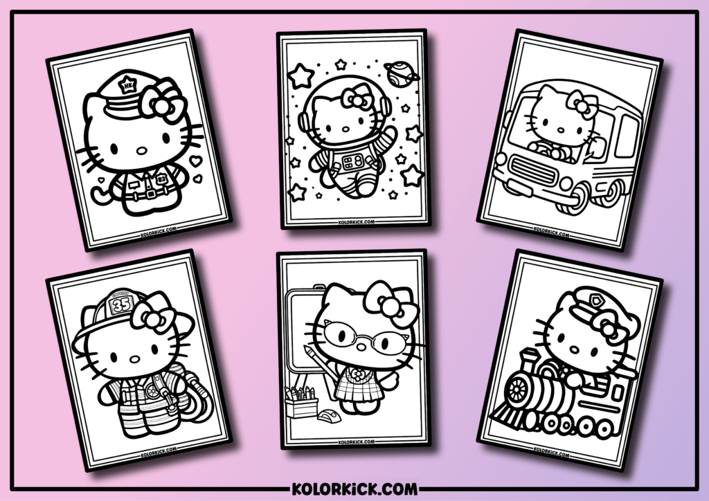 Hello Kitty Professions Coloring Pages