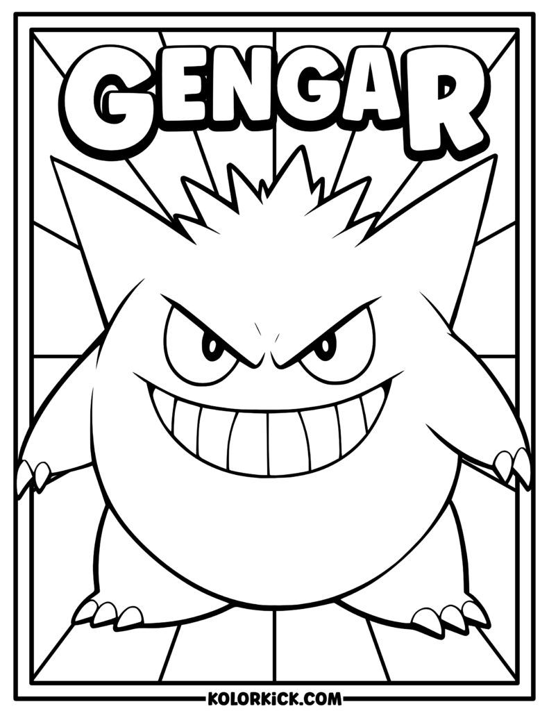 Pokemon Coloring Pages Gengar