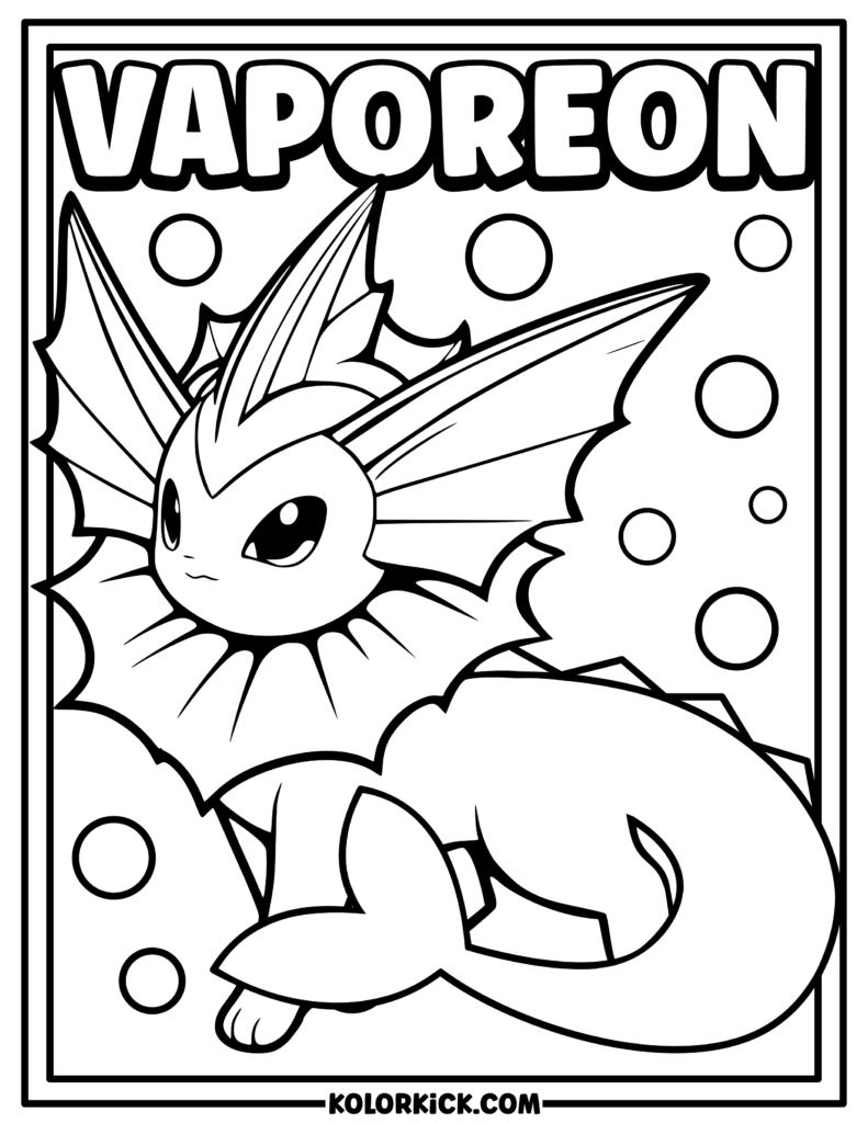 Pokemon Coloring Pages Vaporeon