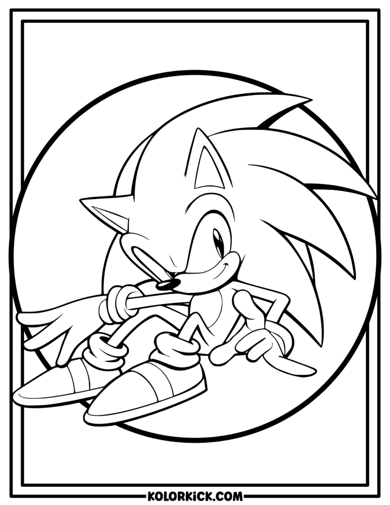 Sonic Coloring Page Sitting