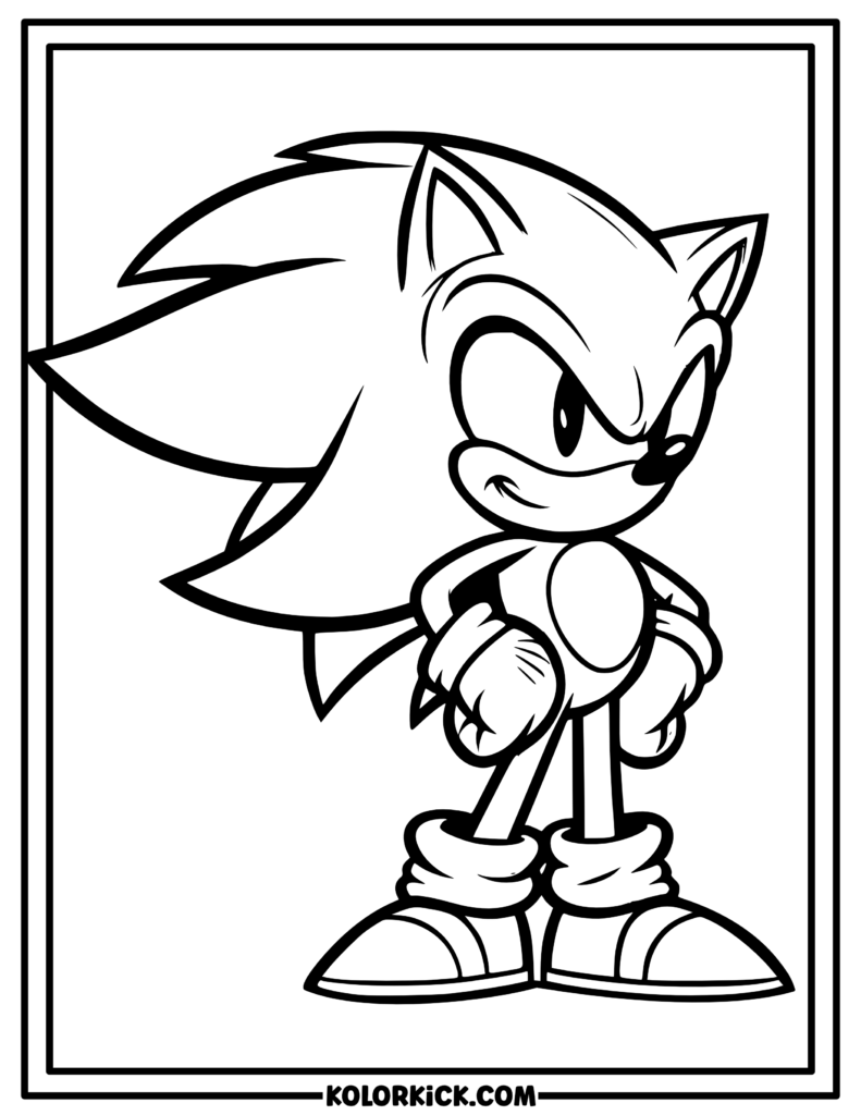 Sonic Coloring Page Pose